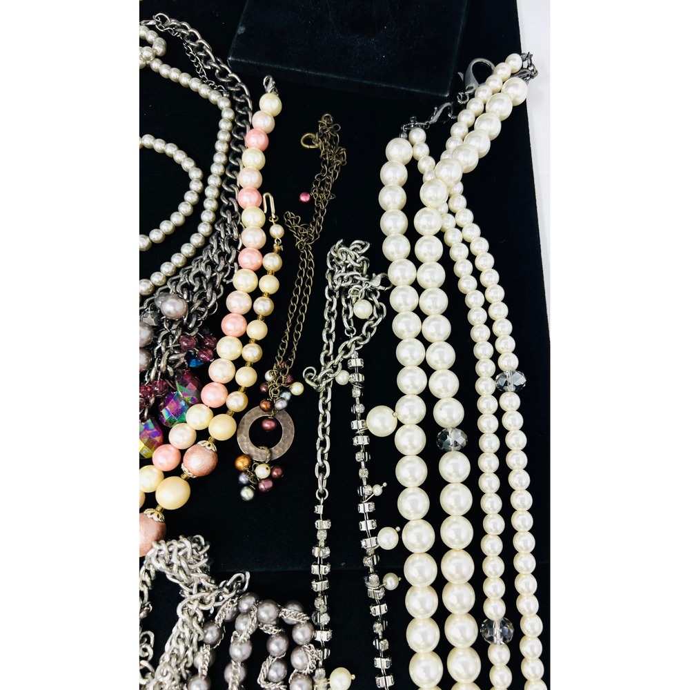 Vintage to Modern Pearl Necklace & Bracelet Gold & Silver Tone Beaded Lot of 30 - Picture 7 of 16